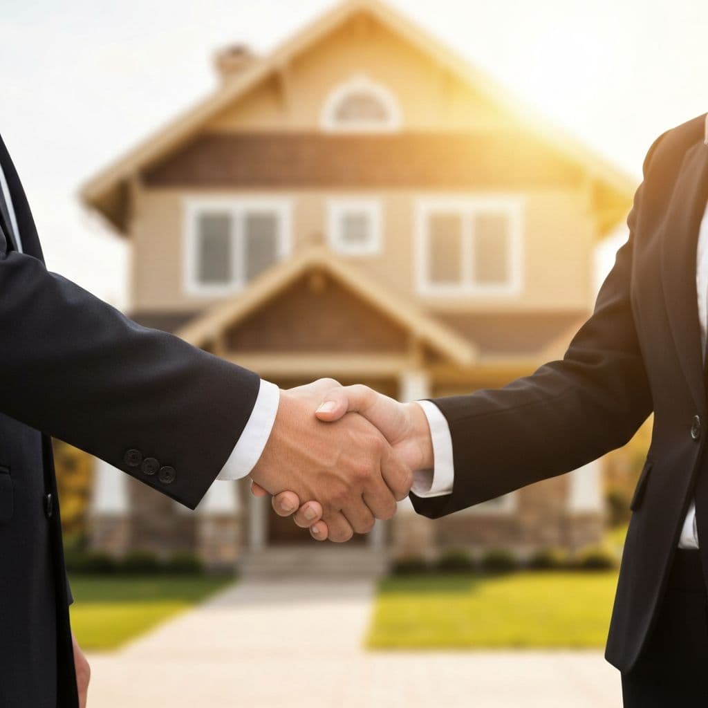 Professional handshake symbolizing a transparent home sale